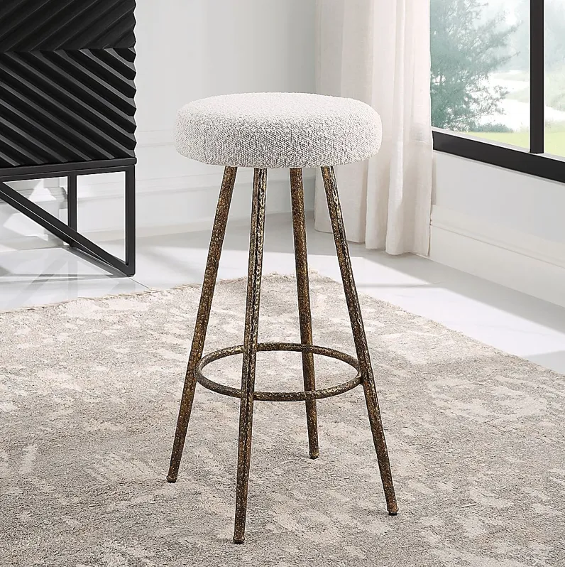 Belisar White Counter Height Stool