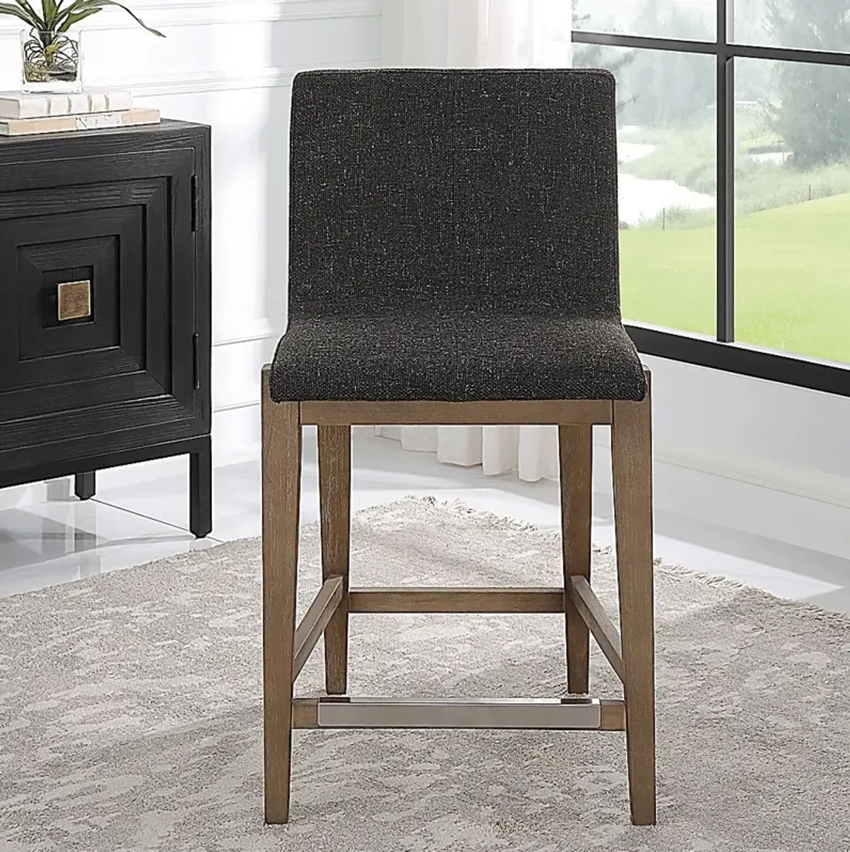 Naos Black Counter Height Stool