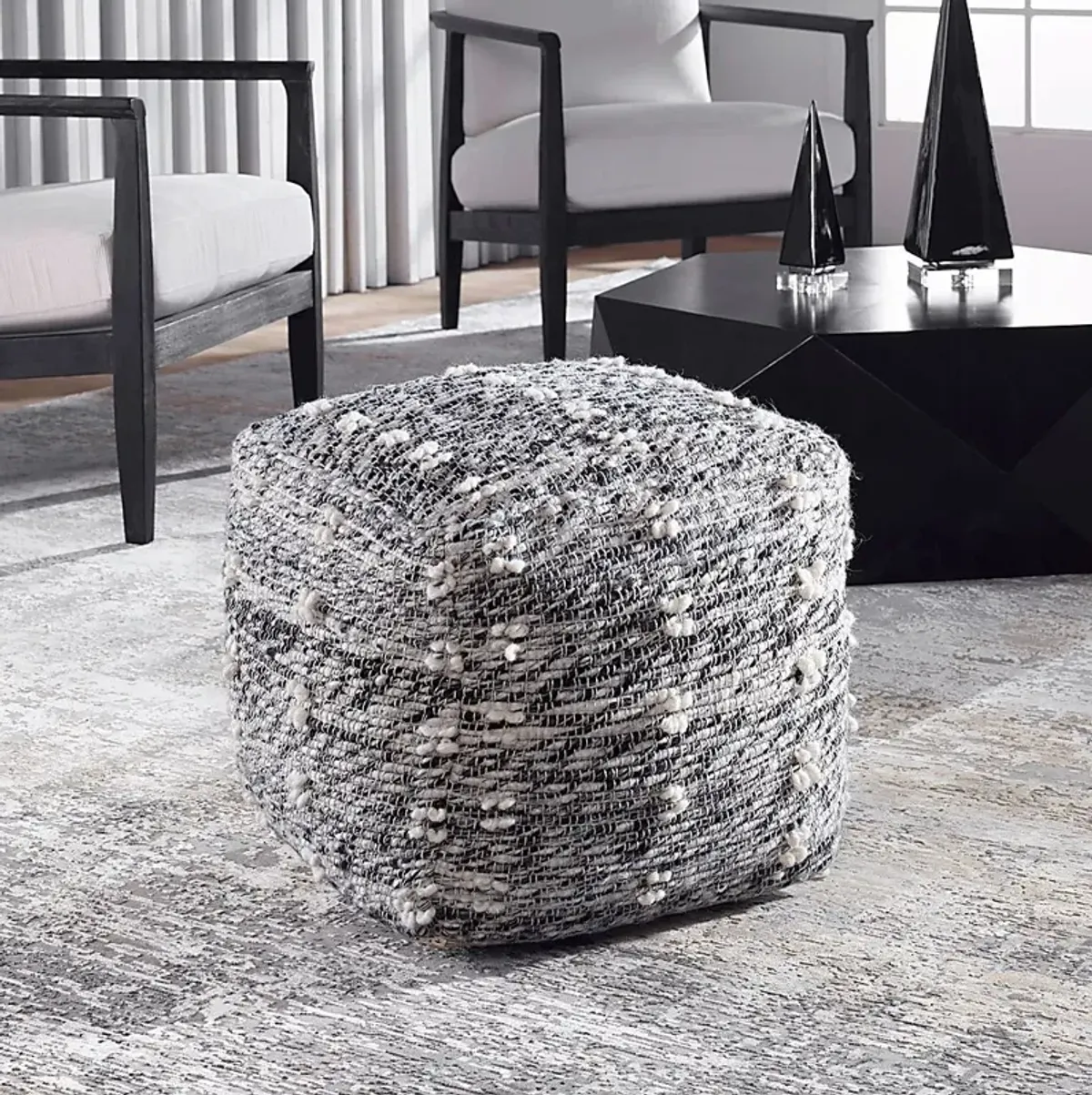 Naos Gray Pouf