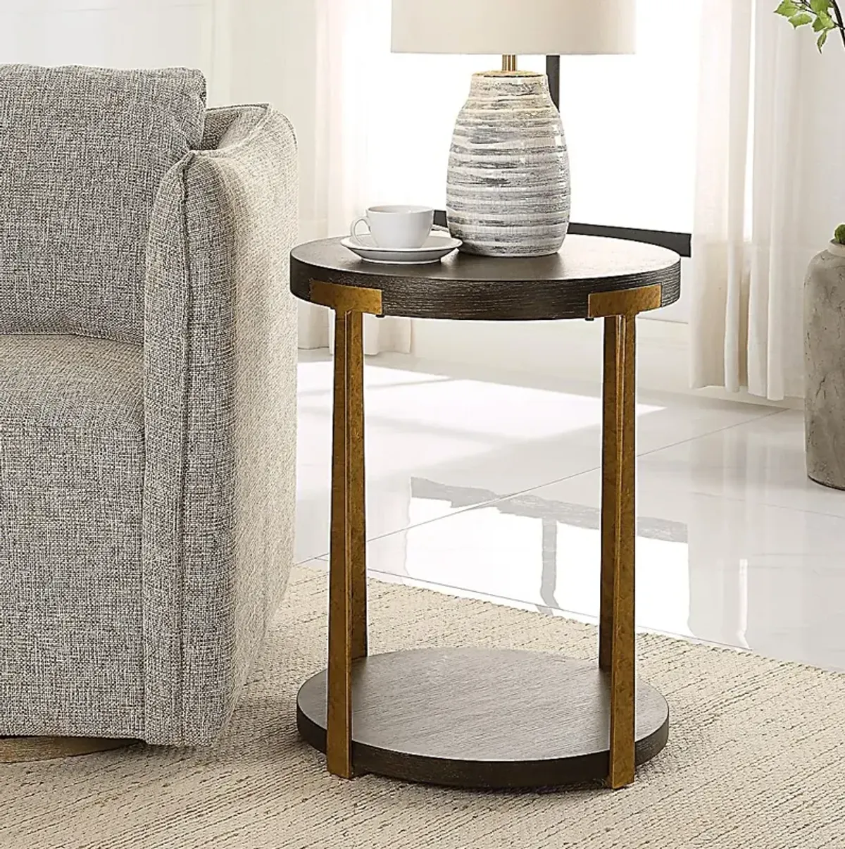 Felge Brown Accent Table