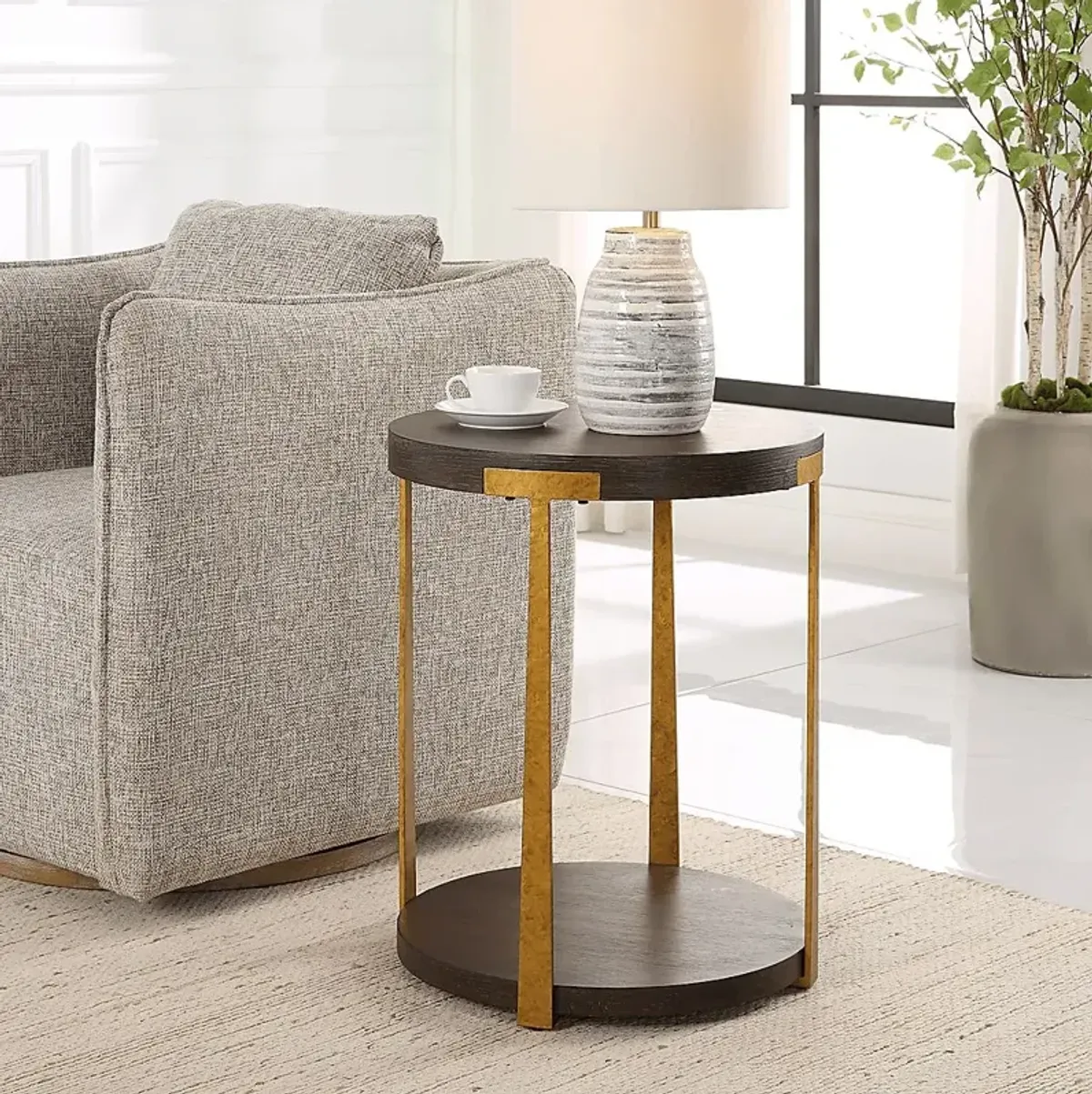 Felge Brown Accent Table