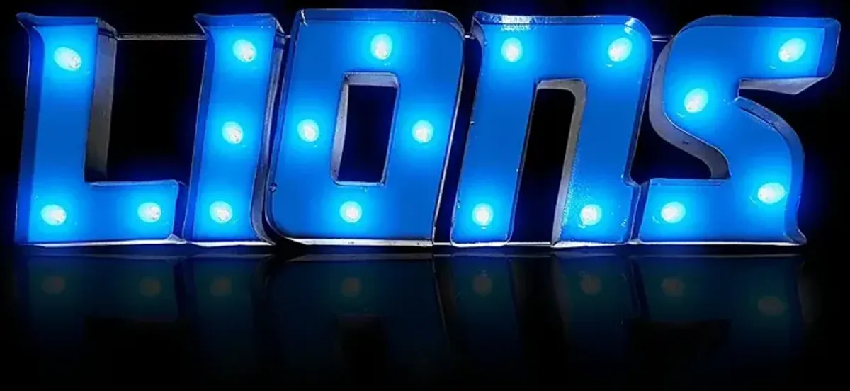 Detroit Lions Blue Metal Wall Decor