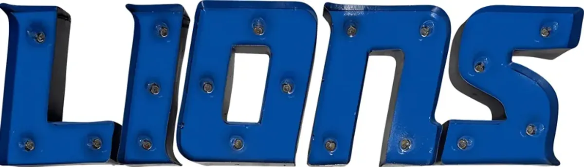 Detroit Lions Blue Metal Wall Decor