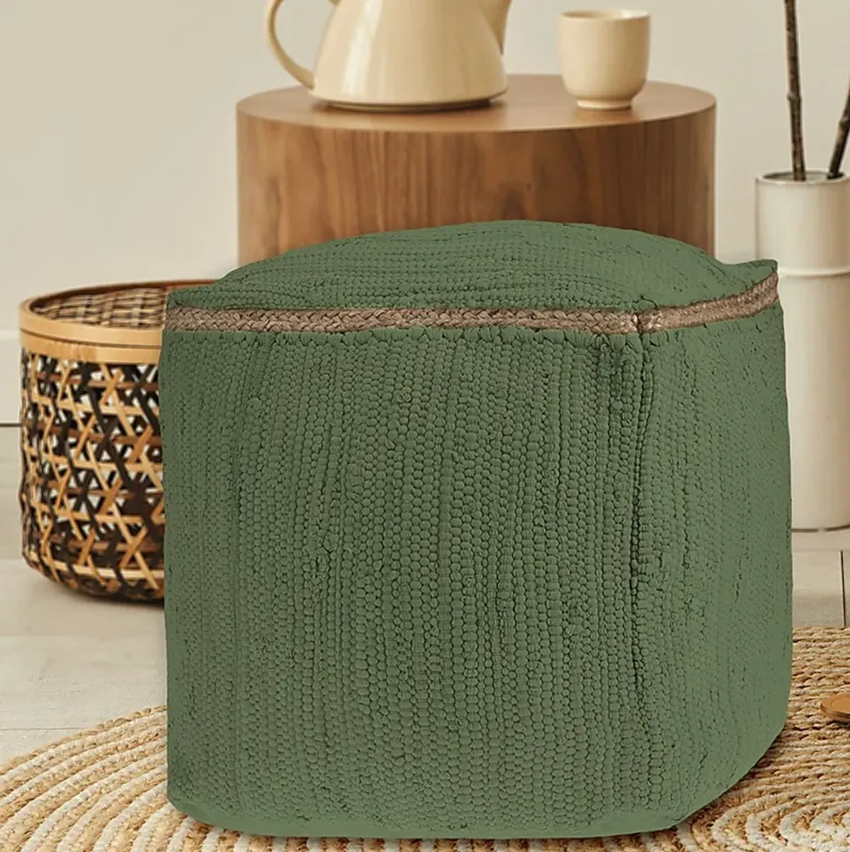 Binvia Green Pouf