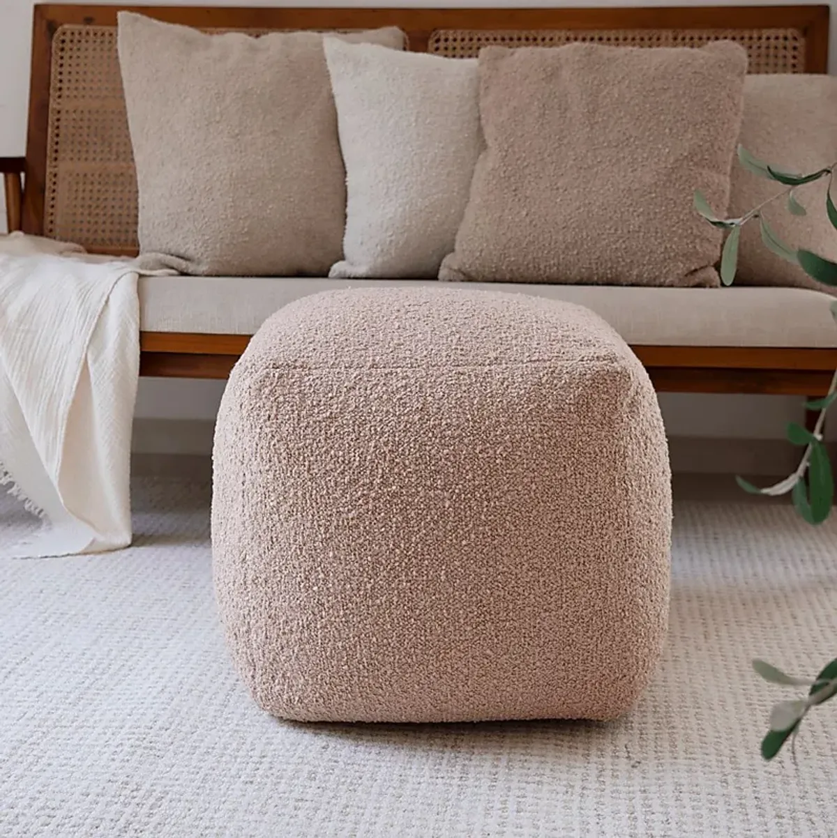 Nelior Beige Pouf