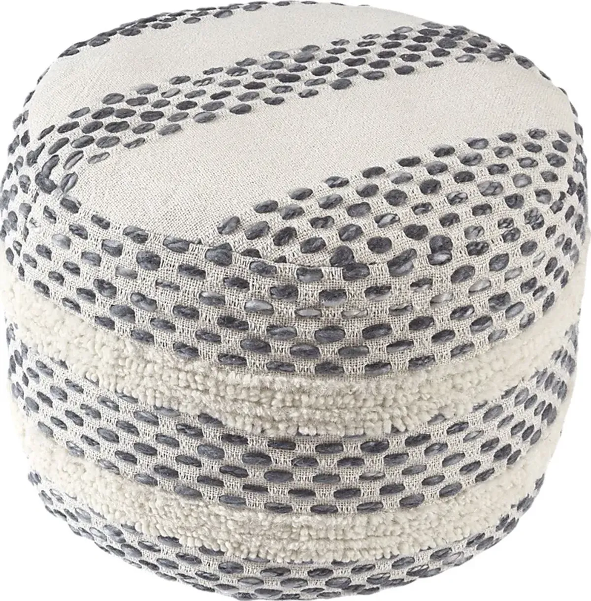 Vaddo Gray/Ivory Pouf