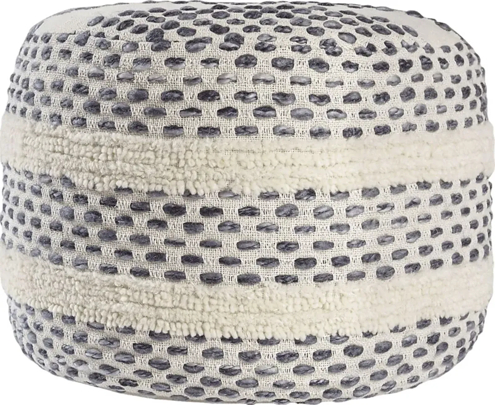 Vaddo Gray/Ivory Pouf