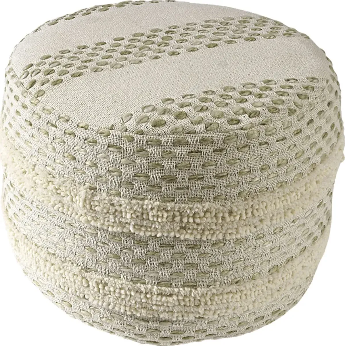 Vaddo Sage/Ivory Pouf