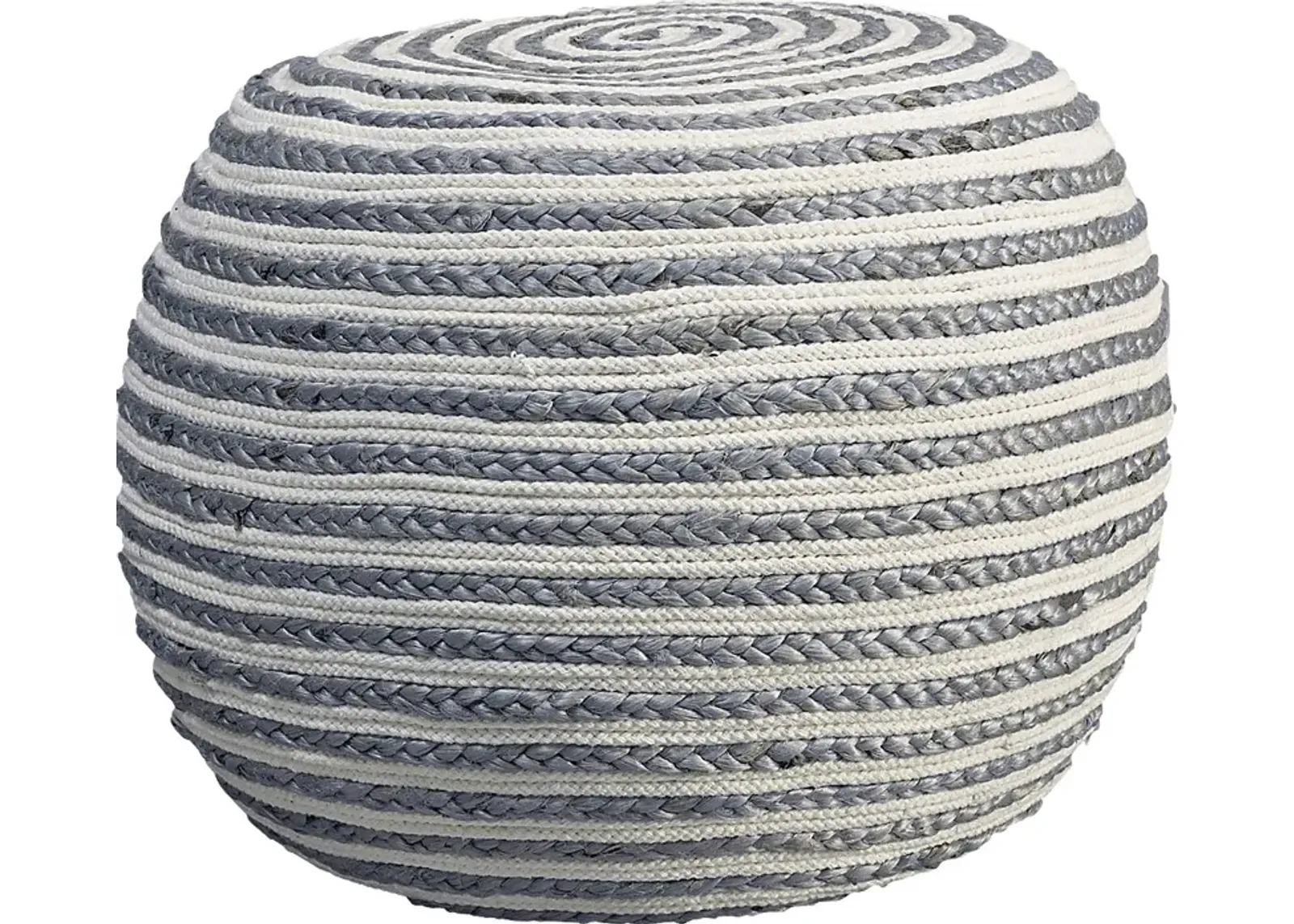 Buitra Gray/White Pouf