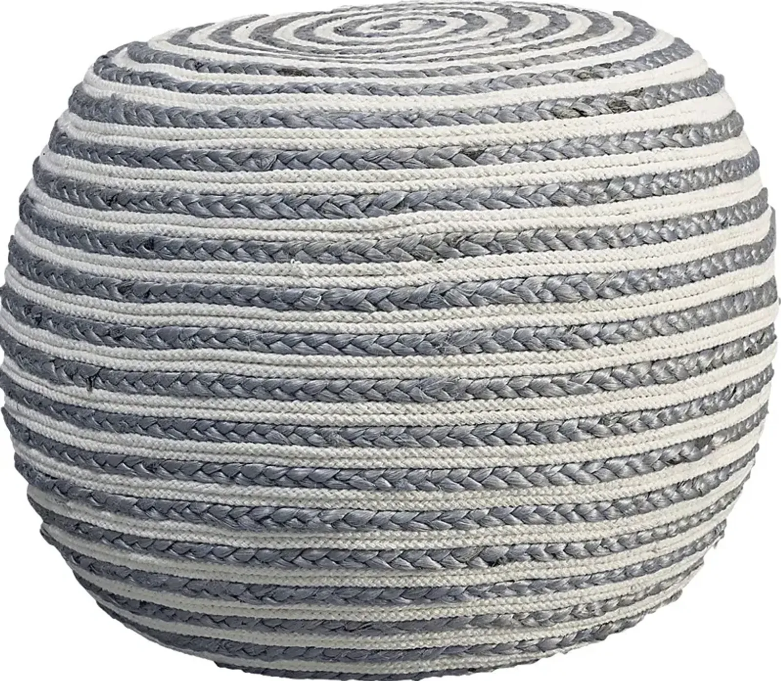 Buitra Gray/White Pouf