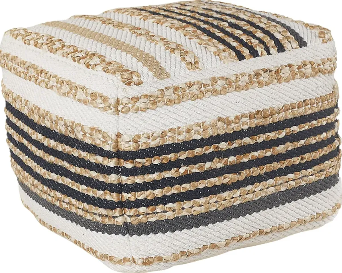 Moreze Black/Tan Pouf