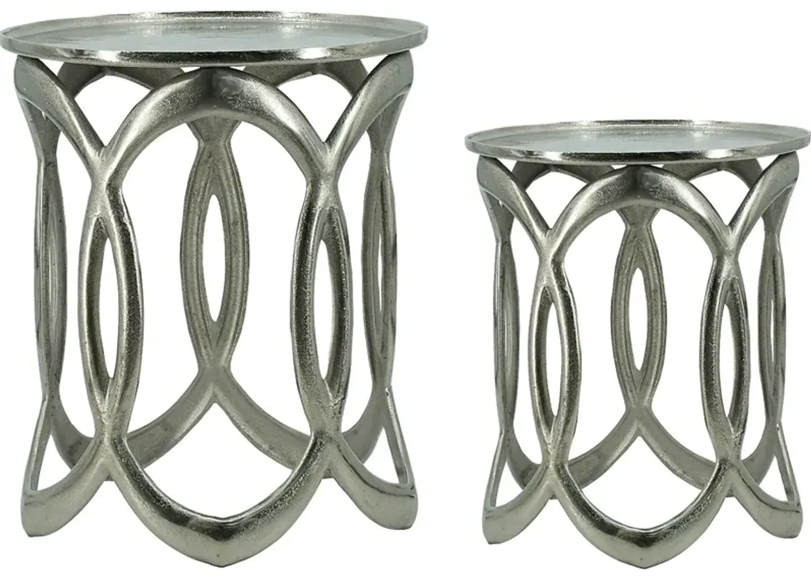 Aubrieta Silver Nesting Table, Set of 2