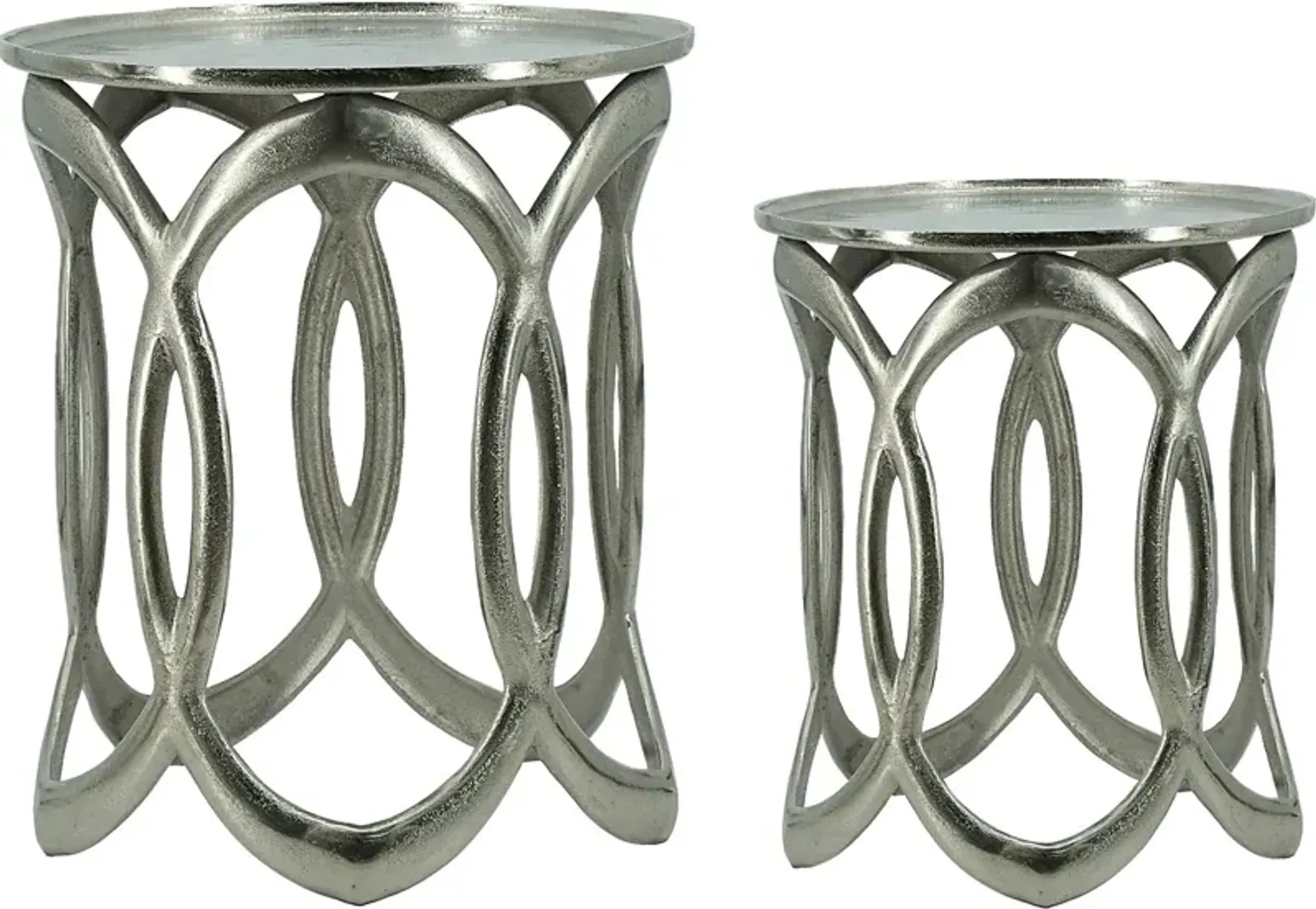 Aubrieta Silver Nesting Table, Set of 2