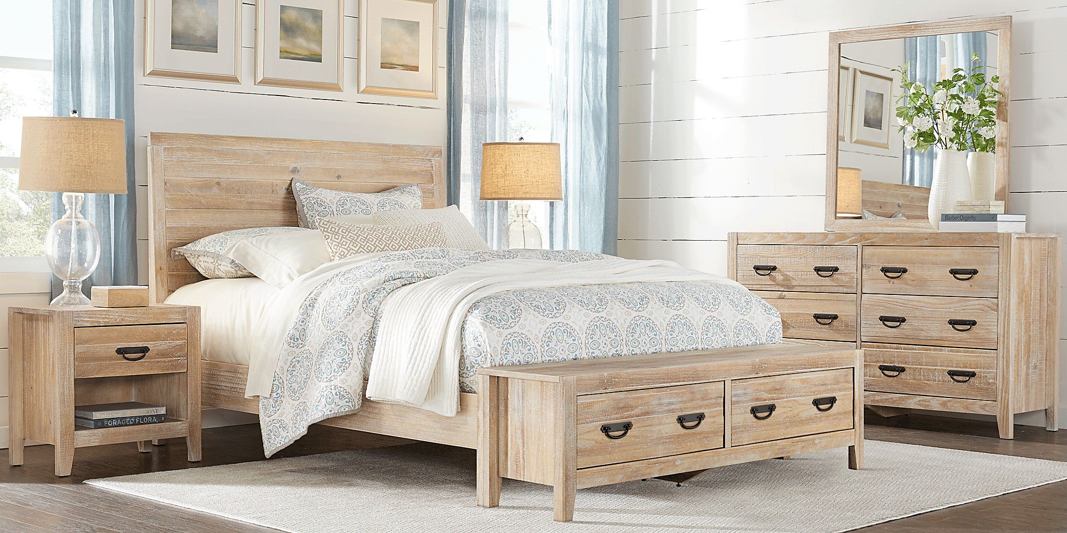 Palm Grove Taffy 7 Pc Queen Storage Bedroom