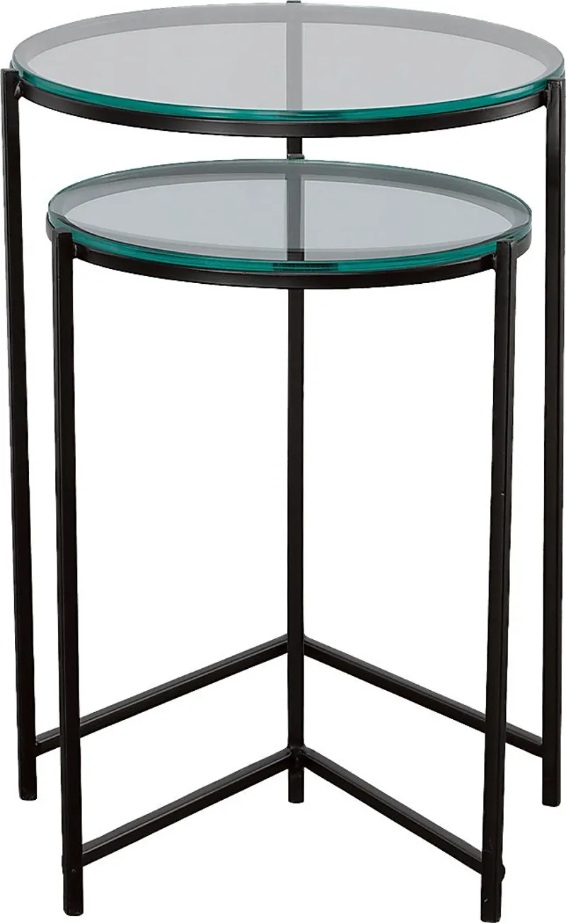 Aellana Black Nesting Tables, Set of 2