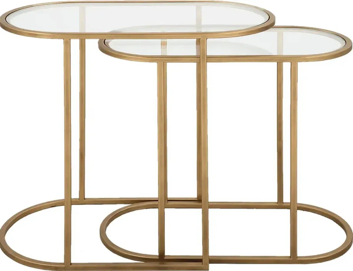 Ayna Gold Nesting Table. Set of 2