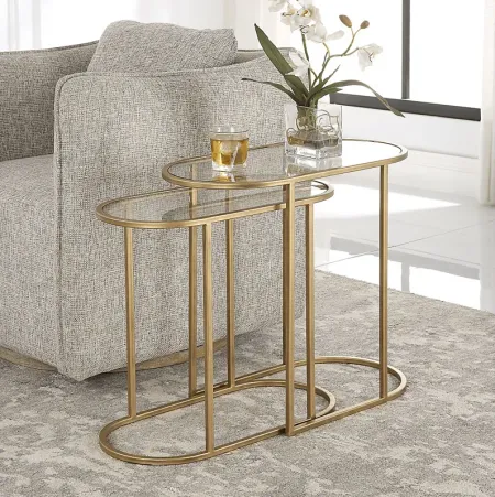 Ayna Gold Nesting Table. Set of 2