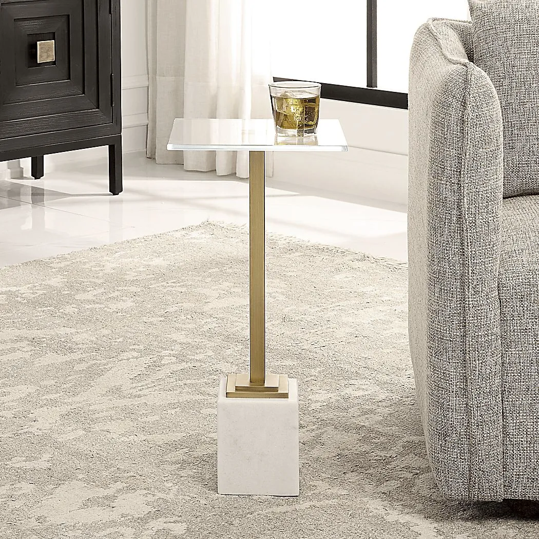 Daniyelle White Accent Table