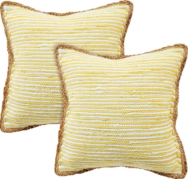Wihara Yellow Pillow, Set of 2