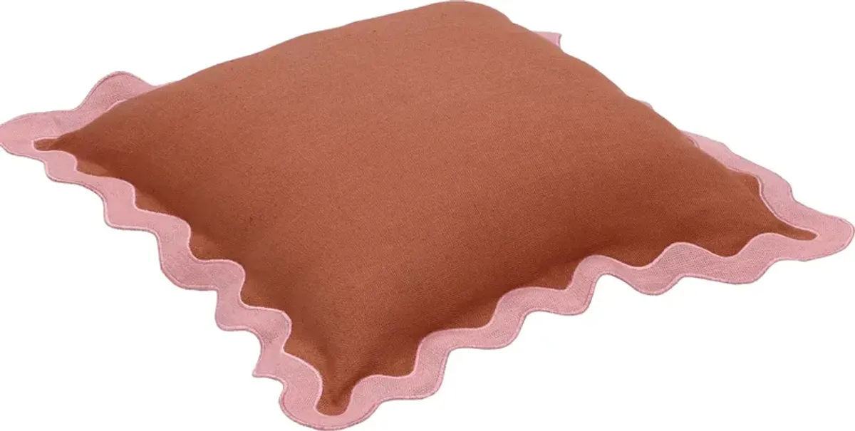 Lafora Pink and Terracotta Accent Pillow