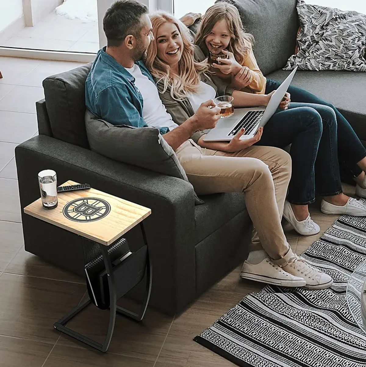 Boston Bruins Side Table