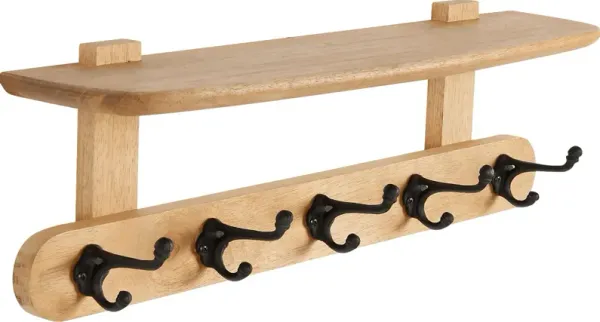 Dezza Brown Coat Hook with Shelf