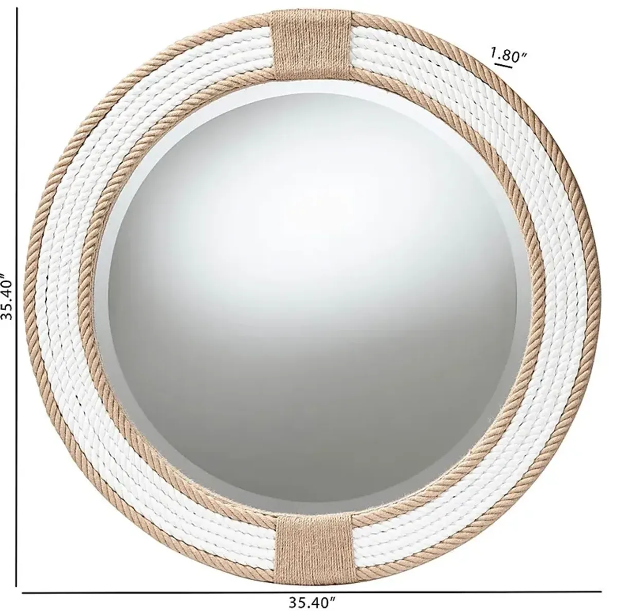 Forestsys White Round Mirror