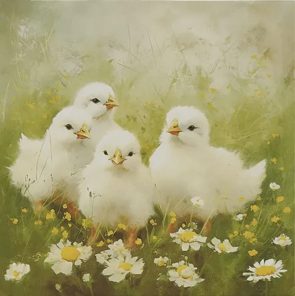 Chicks In The Sun Green Wall Decor
