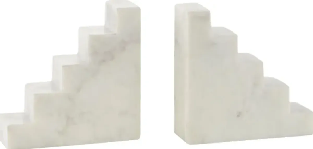 Turi White Bookend, Set of 2