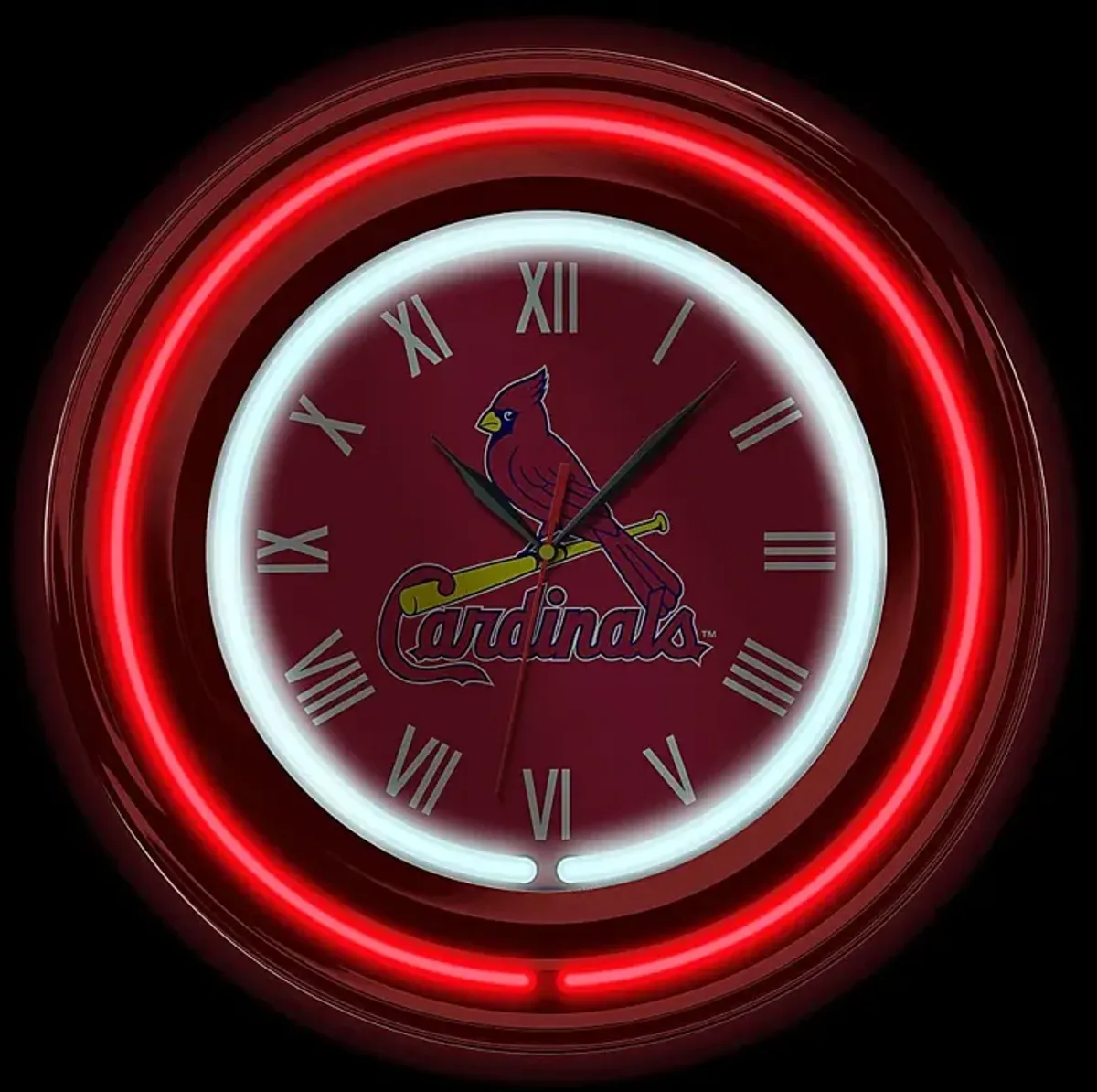 Stl. Cardinals Red Neon Wall Clock