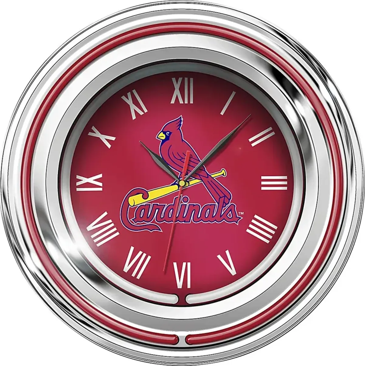 Stl. Cardinals Red Neon Wall Clock
