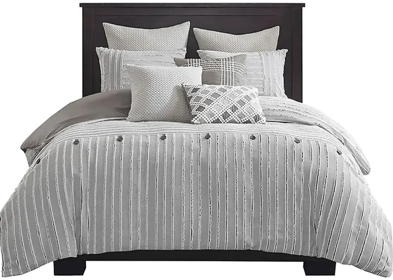 Jennix Gray Queen Comforter Set