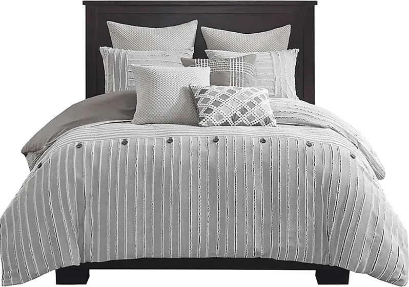 Jennix Gray Queen Comforter Set