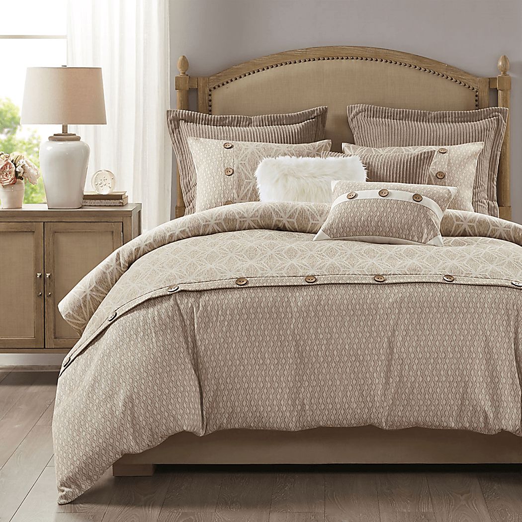 Erixa Beige Queen Comforter Set