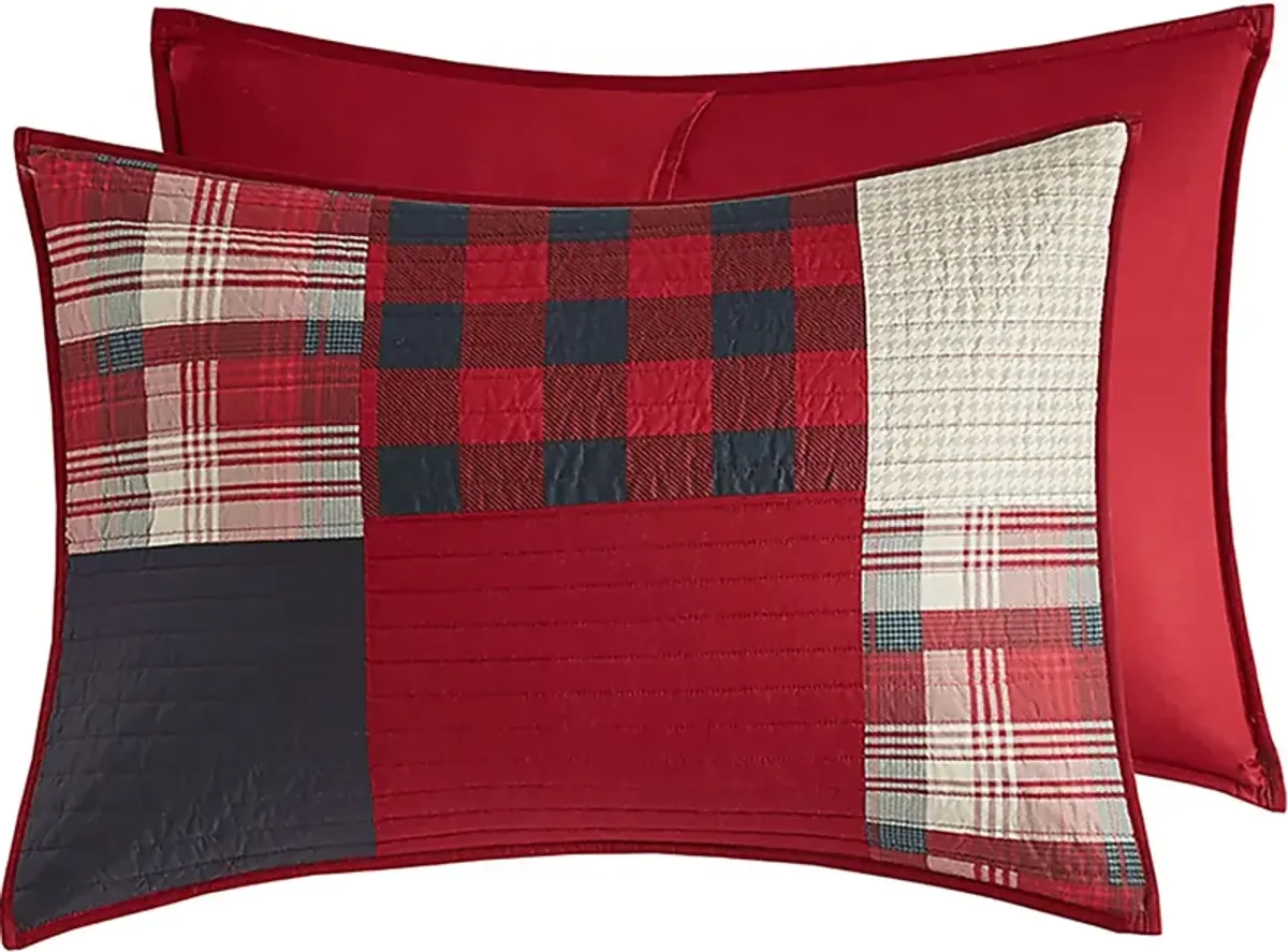 Kelya Red Full/Queen Quilt Set