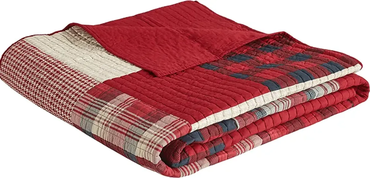 Kelya Red Full/Queen Quilt Set