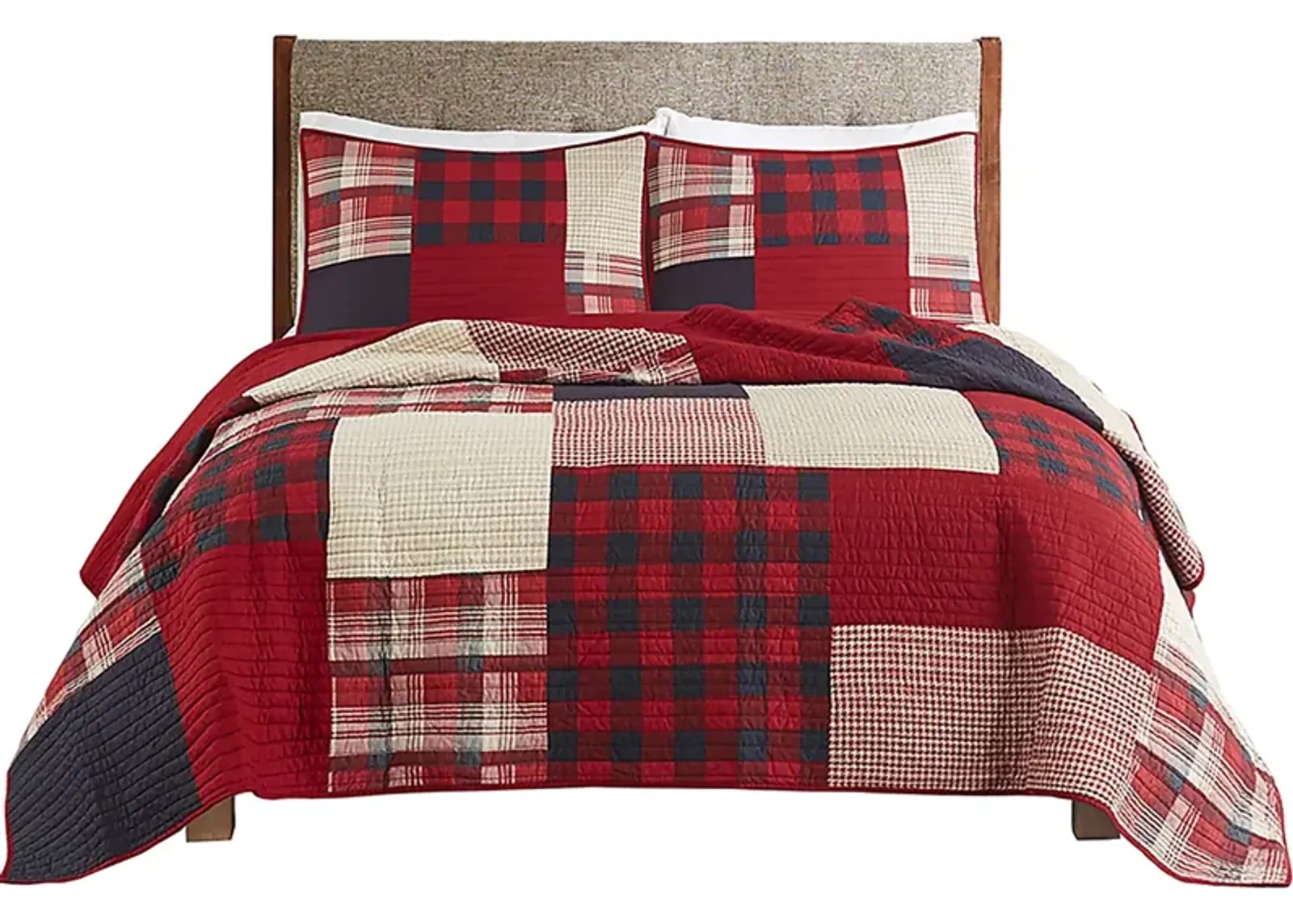 Kelya Red Full/Queen Quilt Set