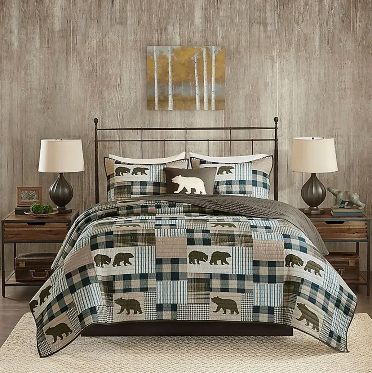 Jezper Brown 4pc King/Cal King Quilt Set