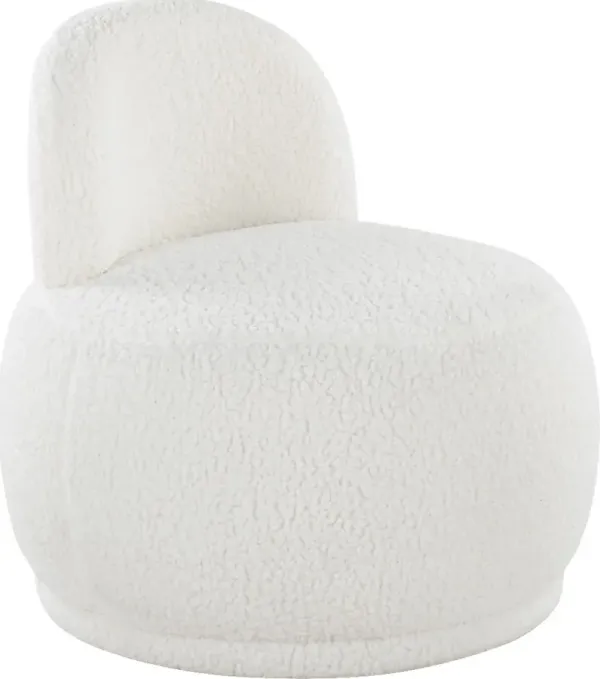 Suska White Accent Chair