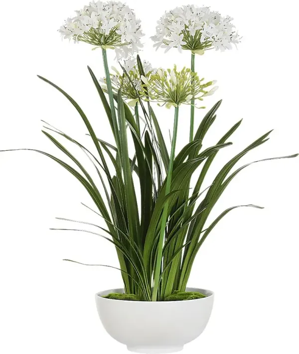 Srua White Silk Flower Arrangement