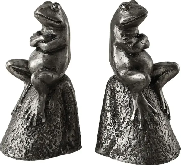 Zraa Silver Bookends, Set of 2