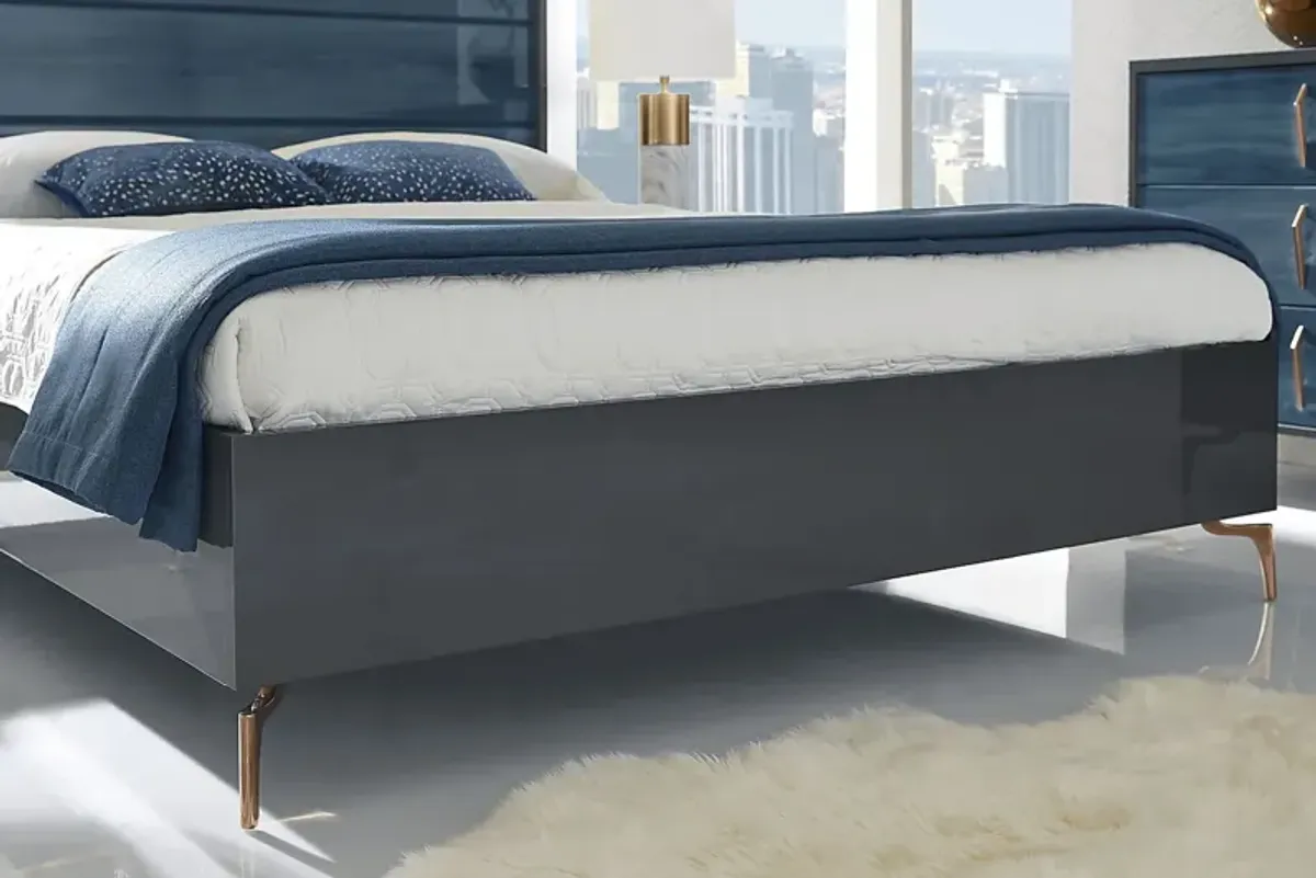 Esmedira Blue 5 Pc Queen Panel Bedroom