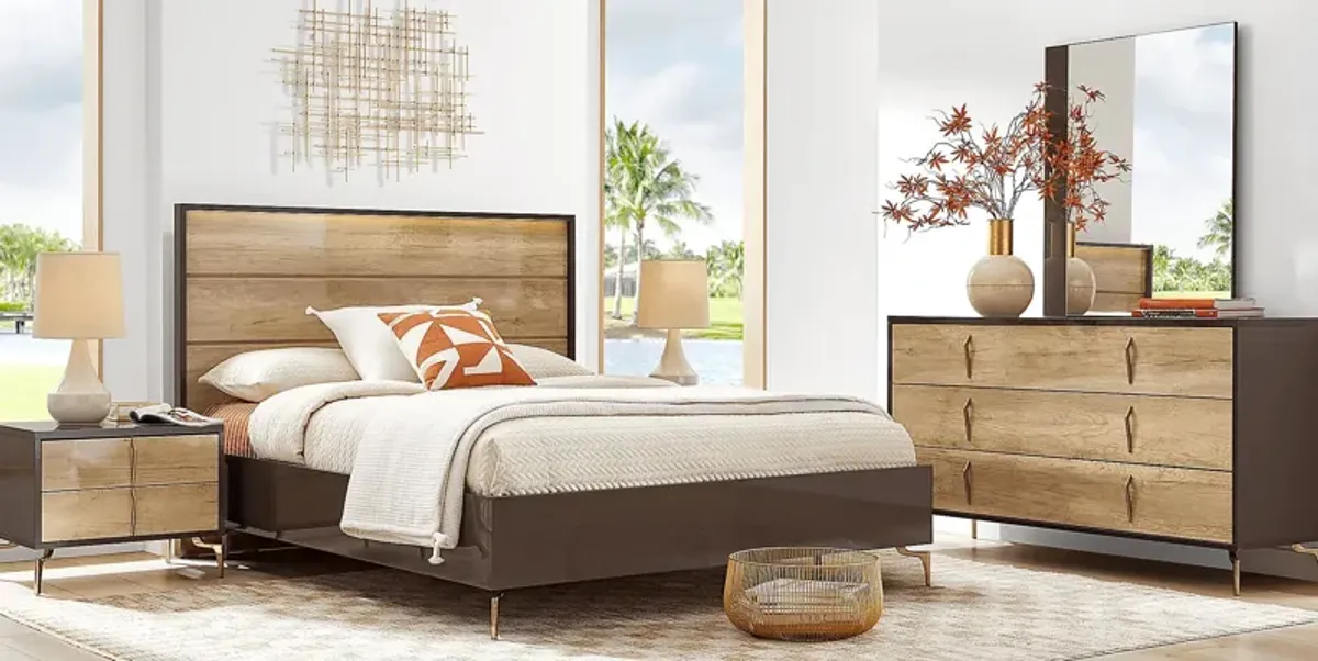 Esmedira Brown 5 Pc Queen Panel Bedroom