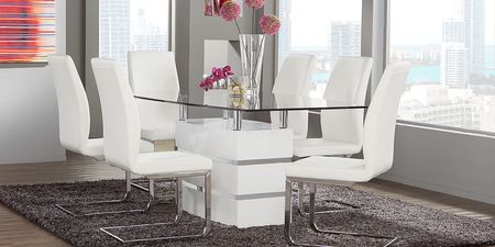 Tria White Rectangle Dining Table