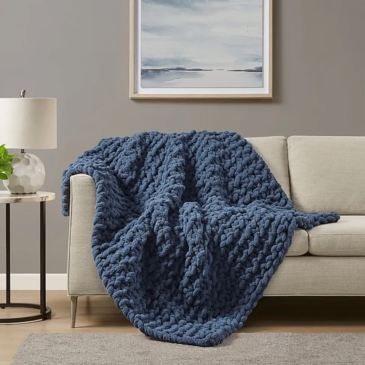 Altstatten Navy Throw Blanket