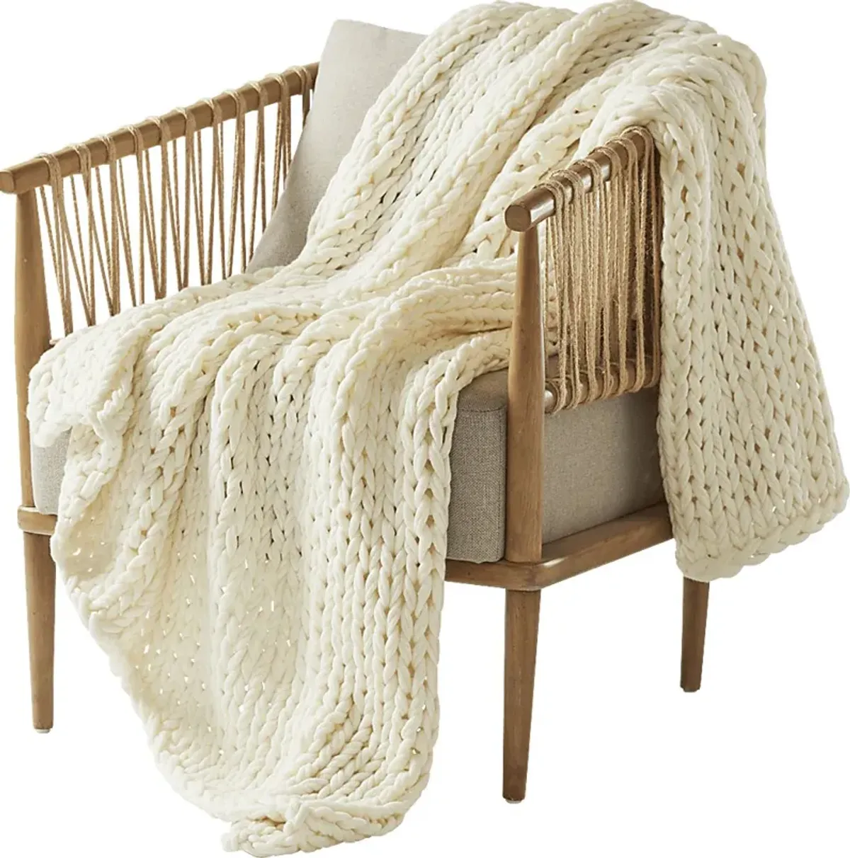 Apenzell Ivory Throw Blanket