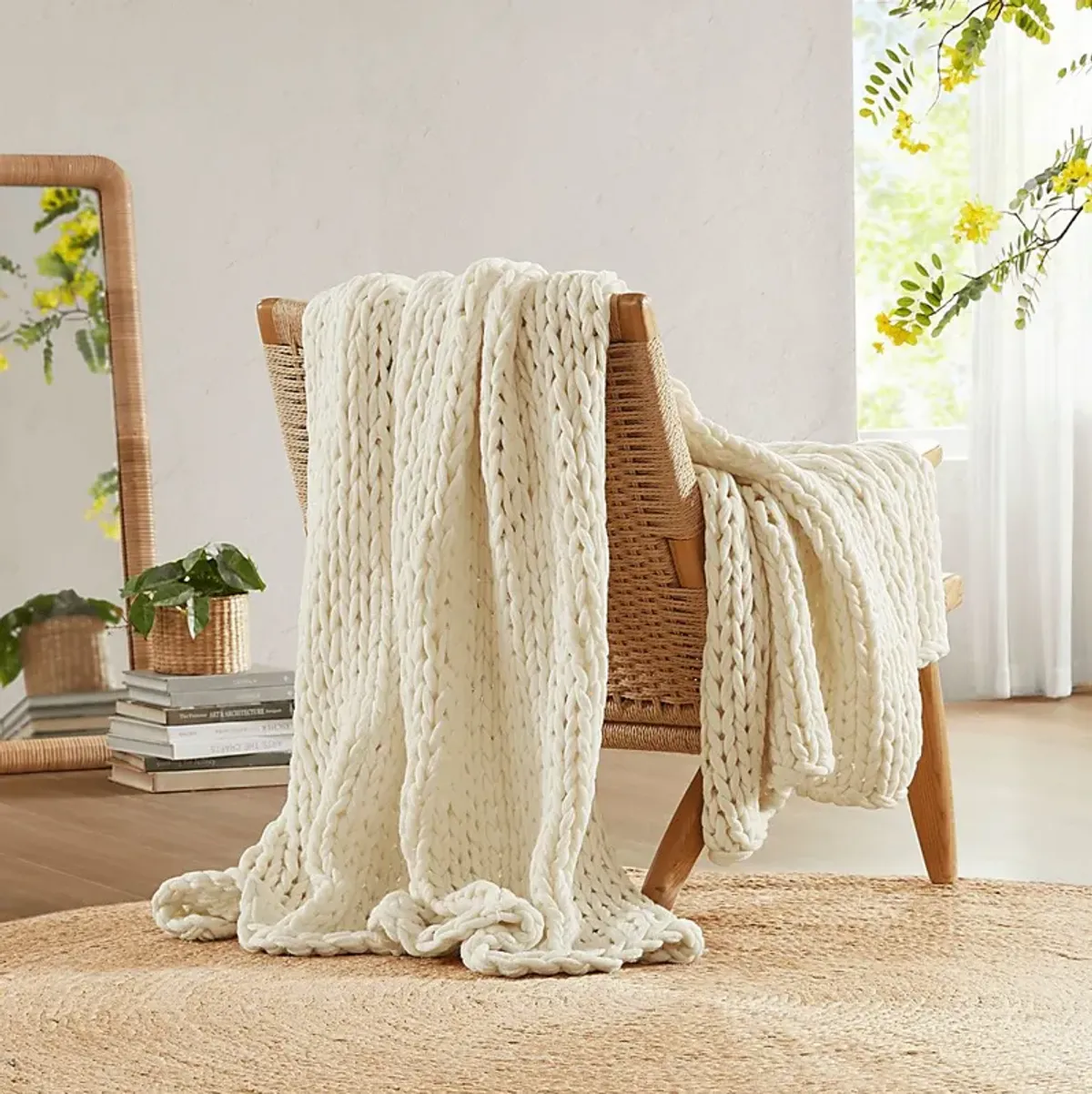 Apenzell Ivory Throw Blanket