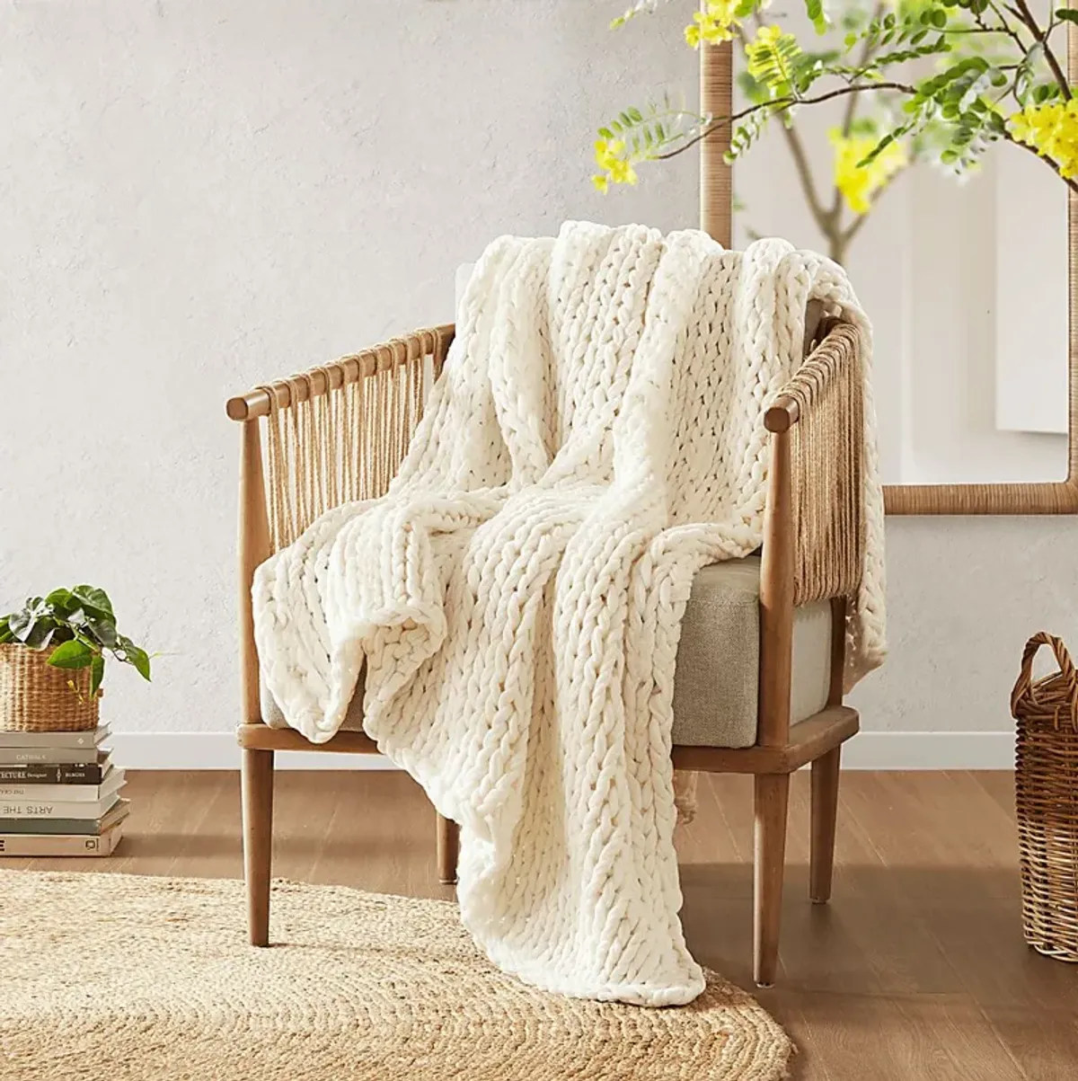 Apenzell Ivory Throw Blanket