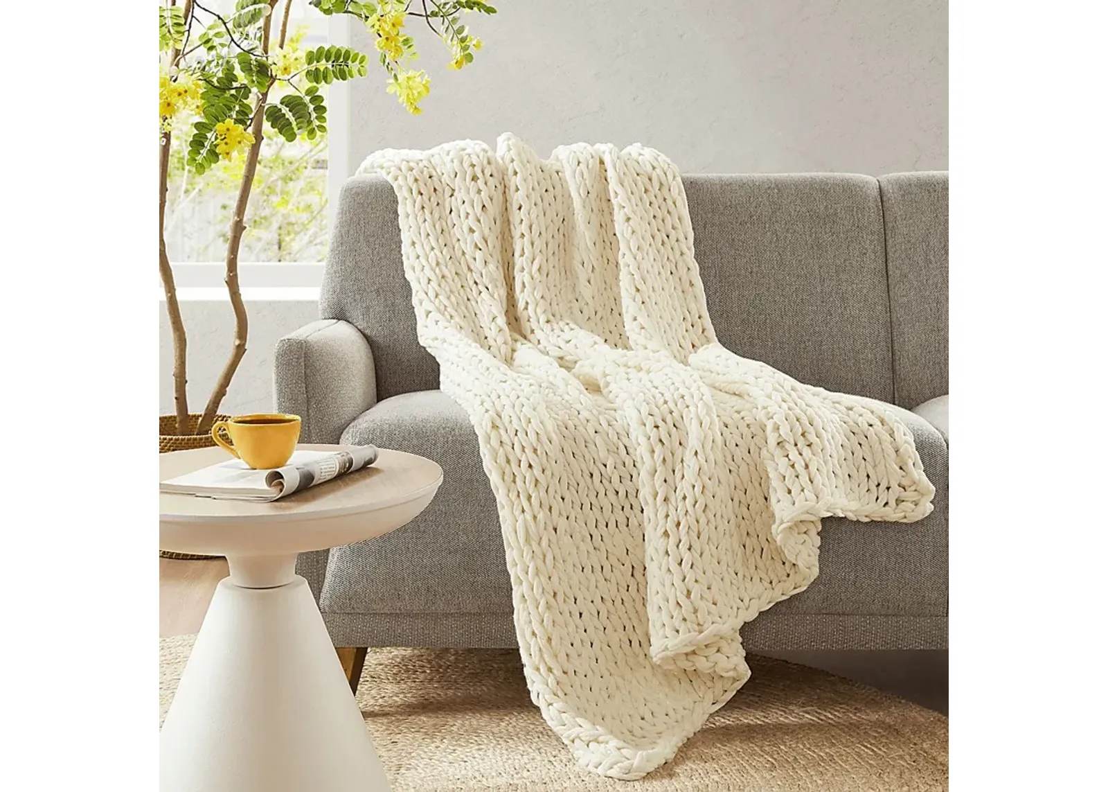 Apenzell Ivory Throw Blanket