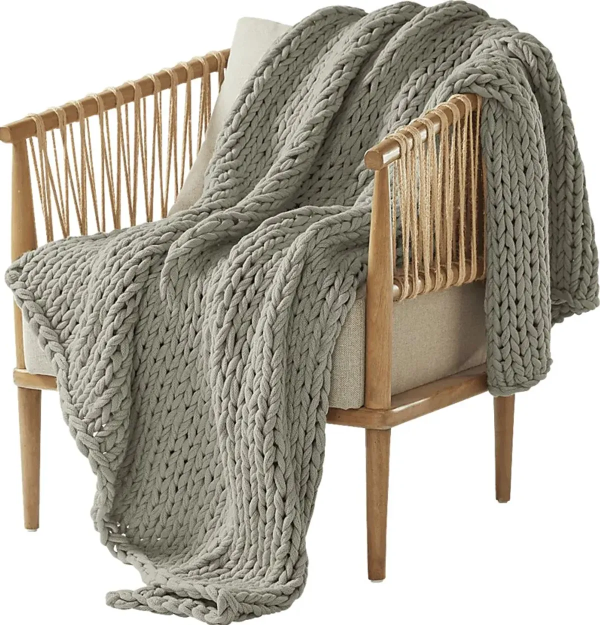 Apenzell Light Gray Throw Blanket